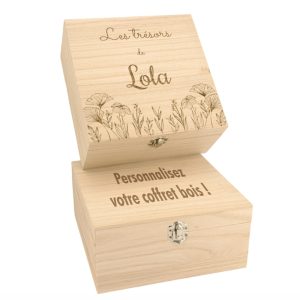Coffret bois carré personnalisé