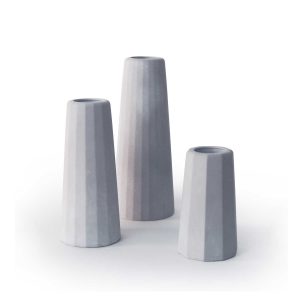 Vases en béton trio – Facette